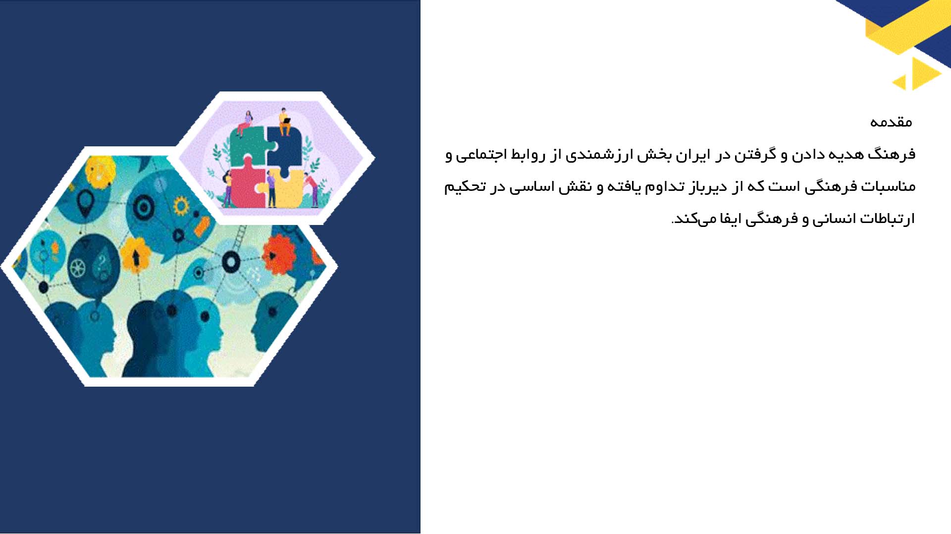 پاورپوینت در مورد فرهنگ هدیه دادن و گرفتن در ایران